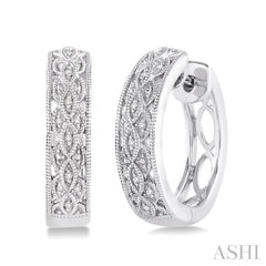 1/10 Ctw Round Cut Diamond Vintage Earrings in Sterling Silver