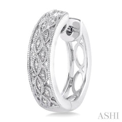 1/10 Ctw Round Cut Diamond Vintage Earrings in Sterling Silver