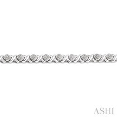1/10 Ctw 'X' and SQ Round Cut Diamond Bracelet in Sterling Silver