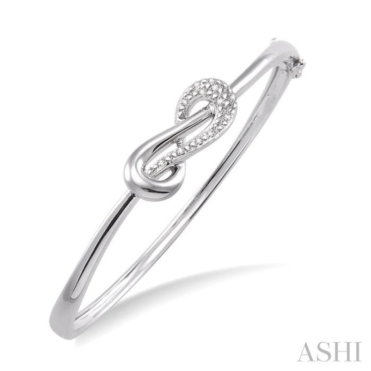 1/20 Ctw Round Cut Diamond Bangle in Sterling Silver