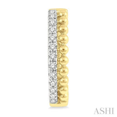 1/4 Ctw Circular Bead & Round Cut Bead Bijoux Diamond Hoop Earring in 14K Yellow Gold