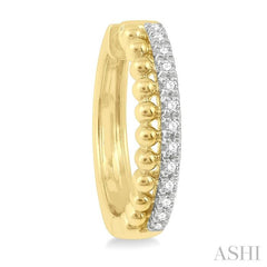 1/4 Ctw Circular Bead & Round Cut Bead Bijoux Diamond Hoop Earring in 14K Yellow Gold