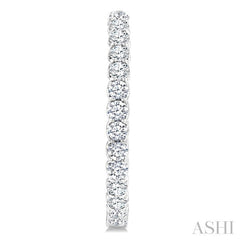 5 Ctw Inside-Out Round Cut Diamond Oval Shape Hoop Earrings in 14K White Gold