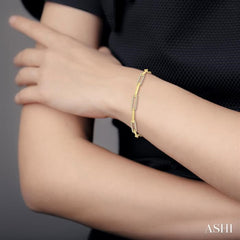 1 Ctw Round Cut Diamond Paperclip Bracelet in 14K Yellow Gold