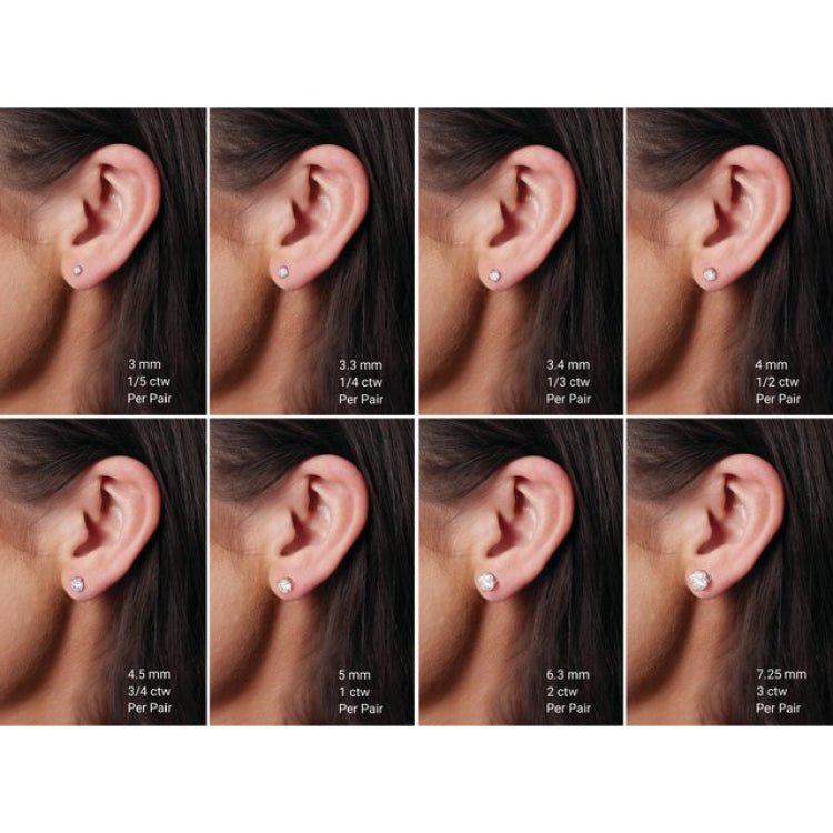 14K White Gold 4 mm Lab-Grown Blue Sapphire Earrings