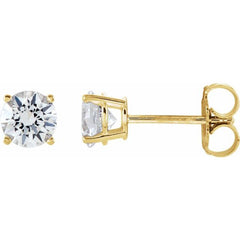 14K Yellow Gold 1 CTW Natural Diamond Earrings