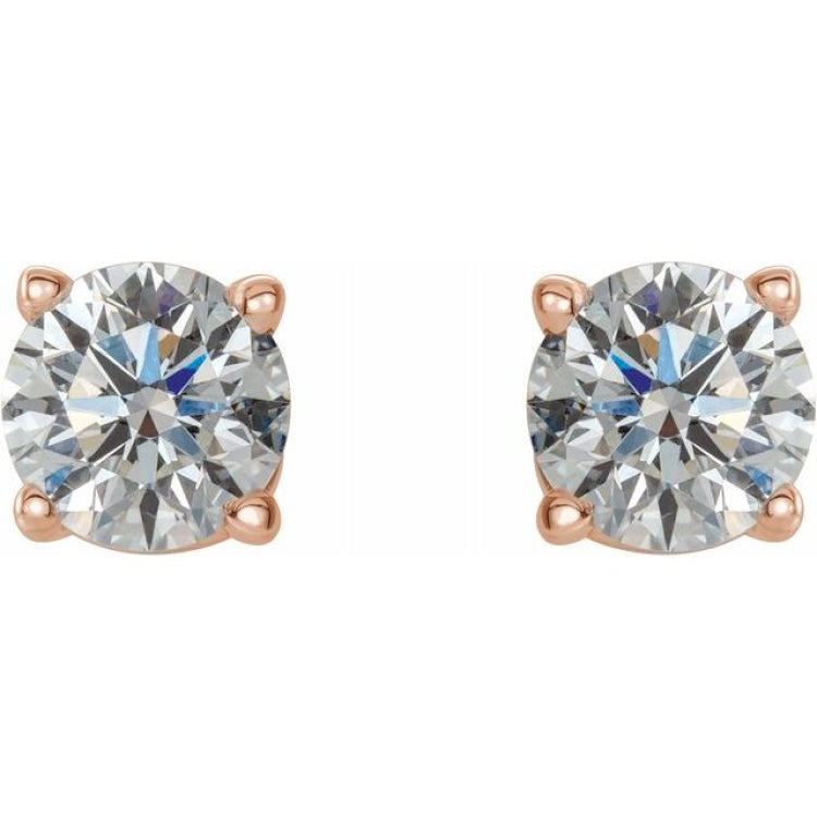 14K Rose Gold 1 1/2 CTW Natural Diamond Earrings
