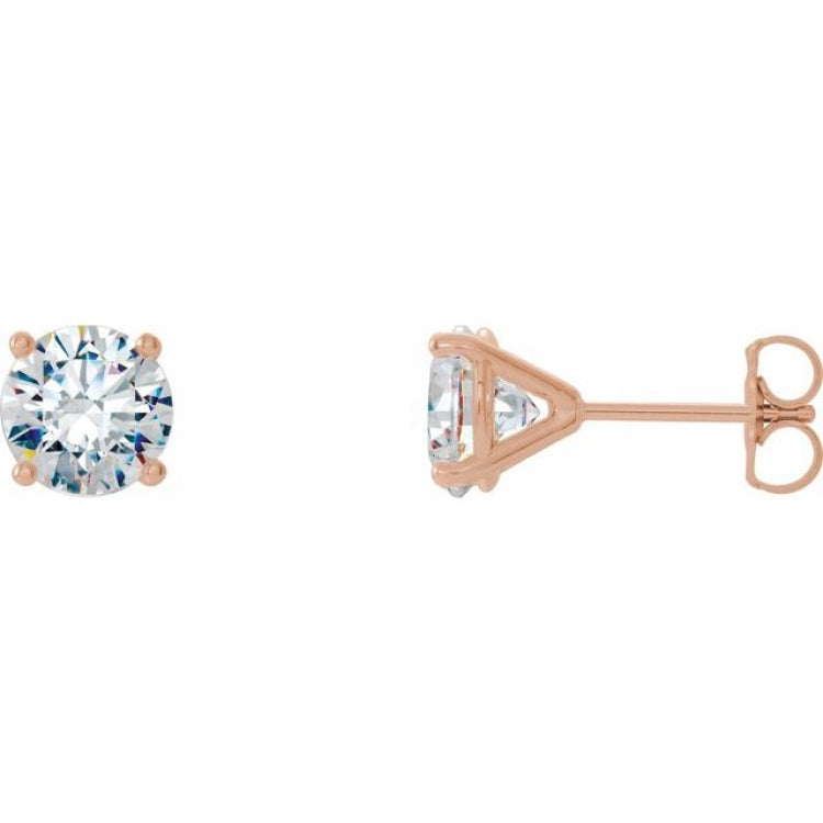 14K Rose Gold 1 1/2 CTW Natural Diamond Cocktail-Style Earrings