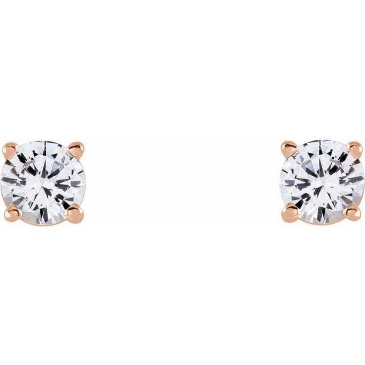 14K Rose Gold 4 mm Stuller Lab-Grown Moissanite Earrings
