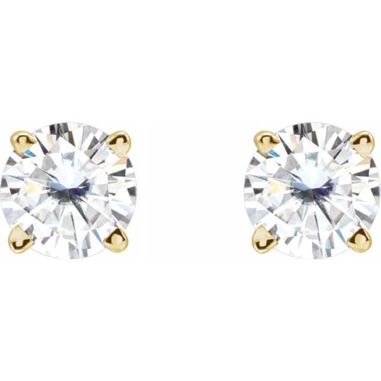 14K Yellow Gold 4.5 mm Stuller Lab-Grown Moissanite Earrings