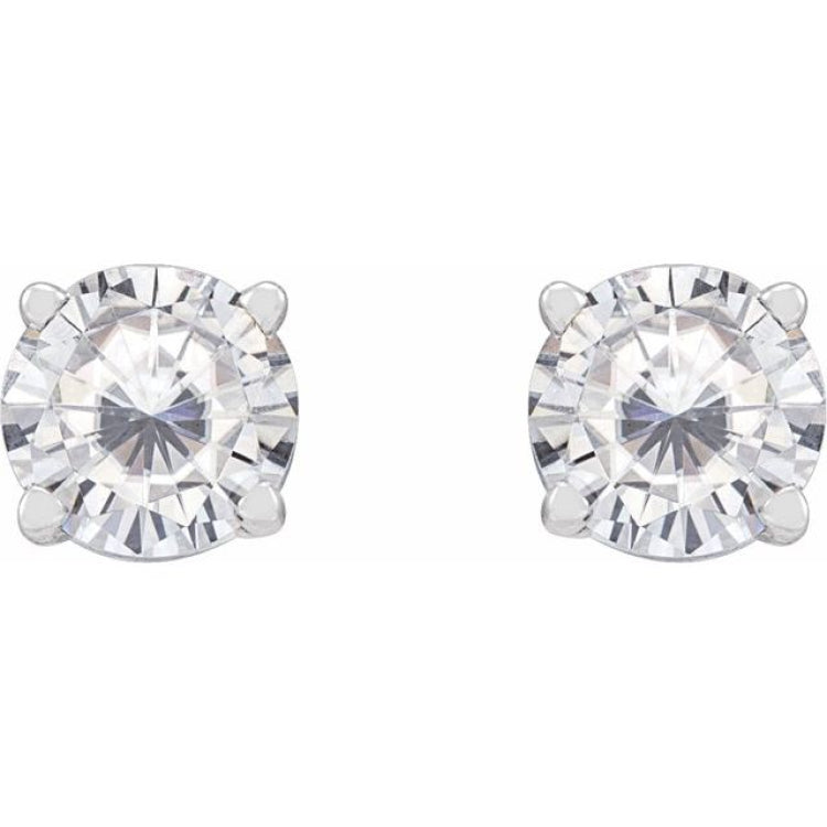 Sterling Silver 5 mm Stuller Lab-Grown Moissanite Earrings