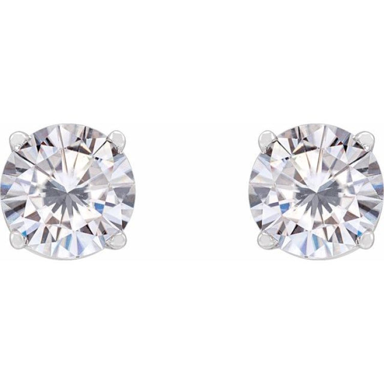 14K White Gold 5.5 mm Stuller Lab-Grown Moissanite Earrings