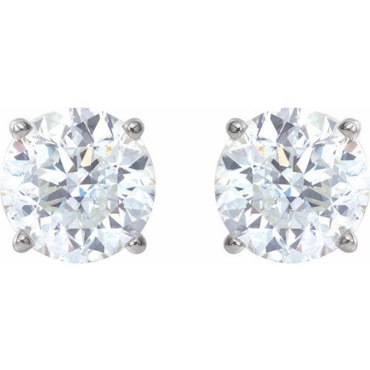 14K White Gold 6 mm Stuller Lab-Grown Moissanite Earrings