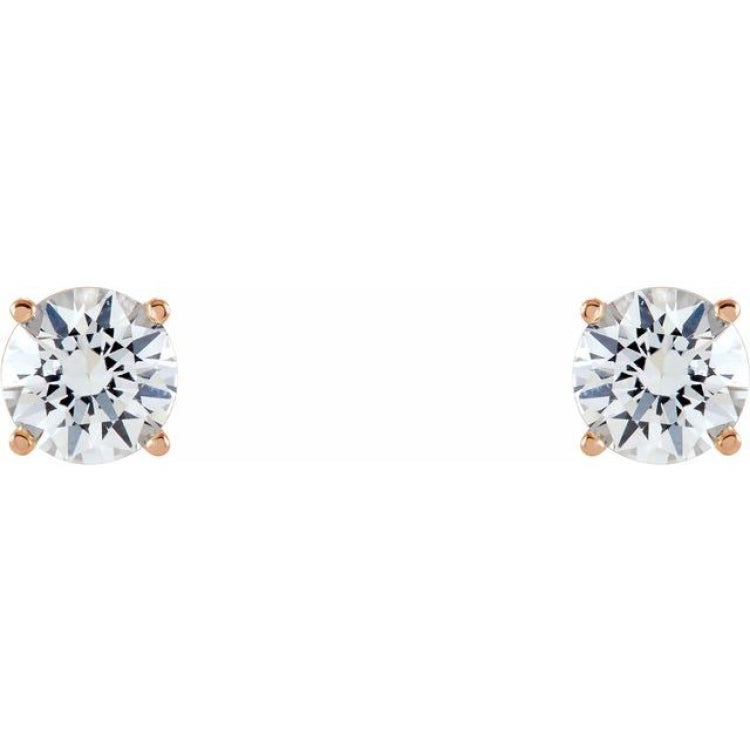 14K Rose Gold 6 mm Stuller Lab-Grown Moissanite Earrings