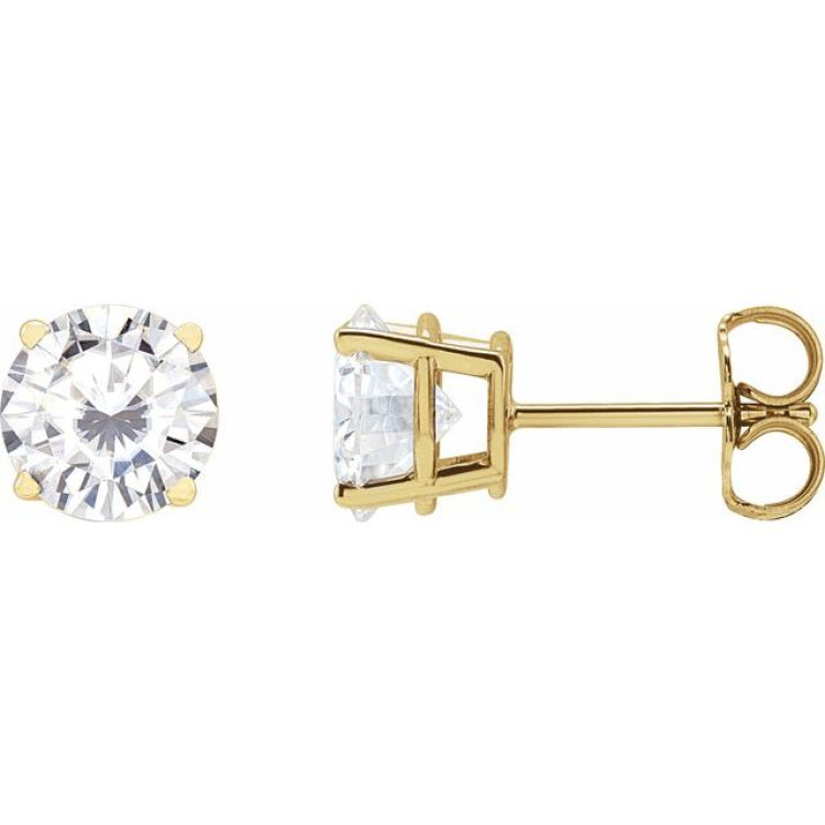 14K Yellow Gold 6.5 mm Stuller Lab-Grown Moissanite Earrings