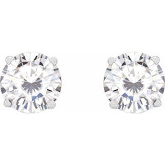 14K White Gold 6.5 mm Stuller Lab-Grown Moissanite Earrings