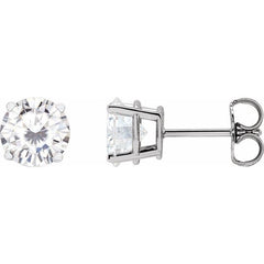 Platinum 6.5 mm Stuller Lab-Grown Moissanite Earrings