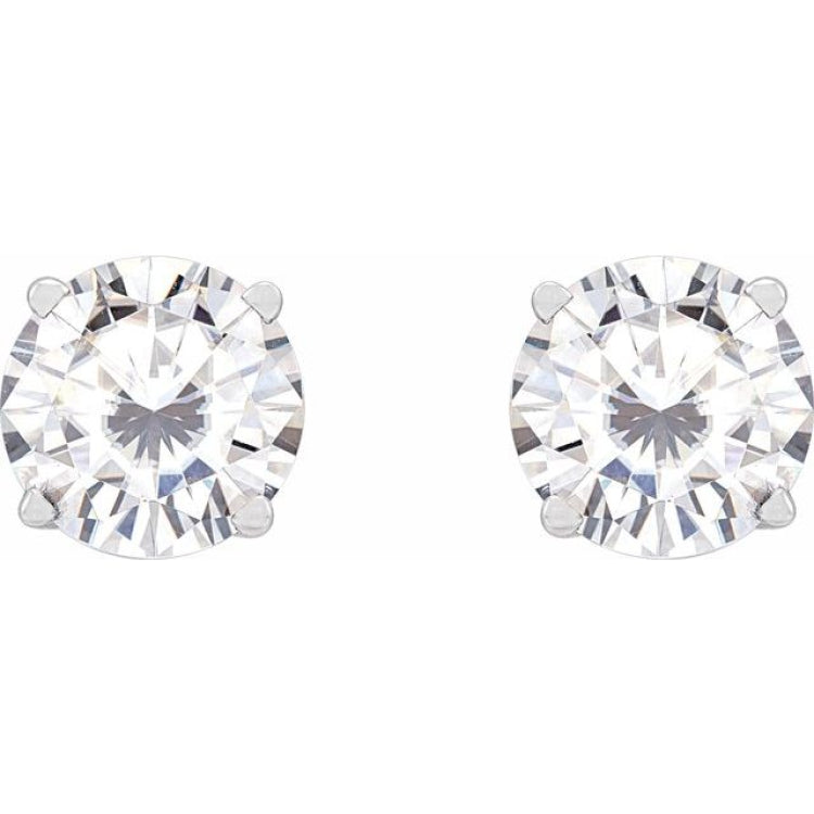 Platinum 6.5 mm Stuller Lab-Grown Moissanite Earrings