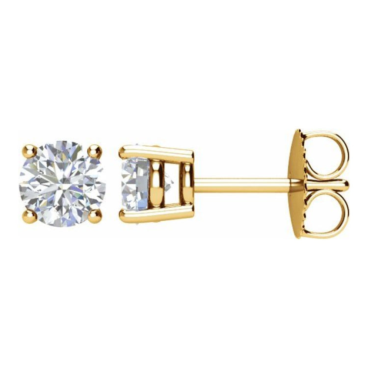 14K Yellow Gold 1 CTW Natural Diamond Earrings