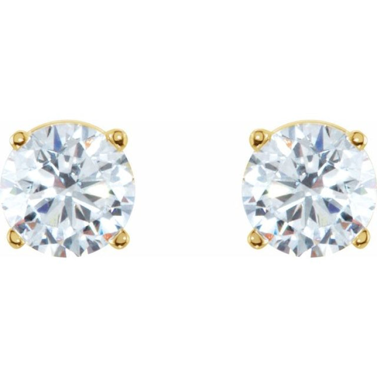 14K Yellow Gold 1 CTW Natural Diamond Earrings