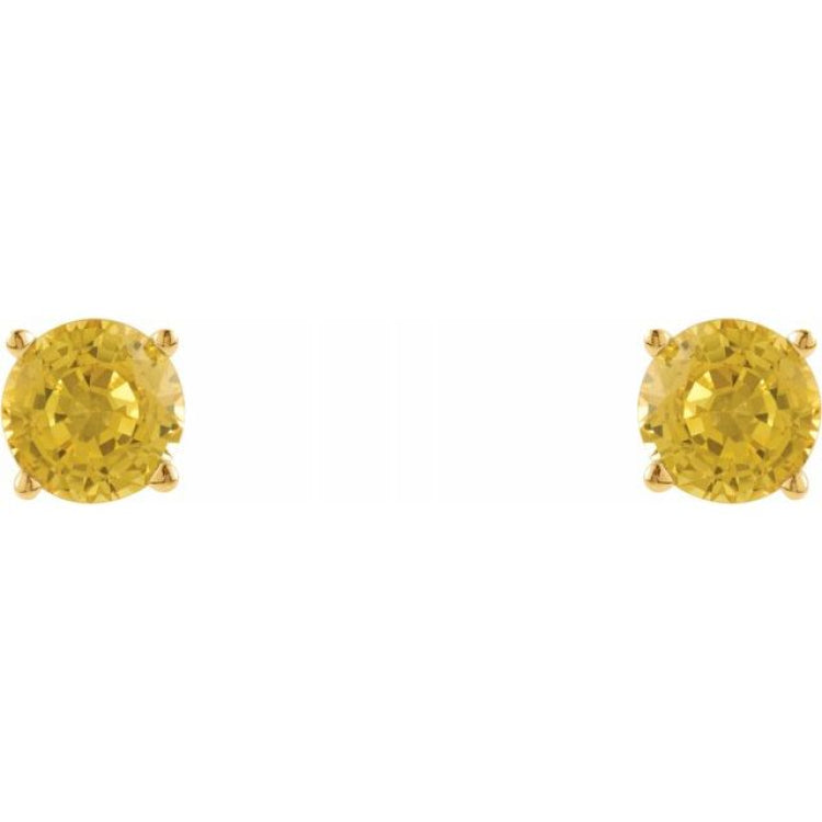 14K Yellow Gold 5 mm Natural Yellow Sapphire Earrings