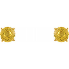 14K Yellow Gold 5 mm Natural Yellow Sapphire Earrings
