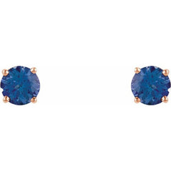 14K Rose Gold 5 mm Natural Tanzanite Earrings