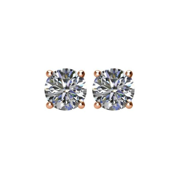 14K Rose Gold 1 CTW Natural Diamond Earrings