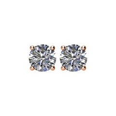 14K Rose Gold 1 CTW Natural Diamond Earrings
