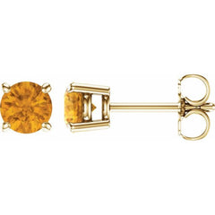 14K Yellow Gold 5 mm Natural Citrine Earrings