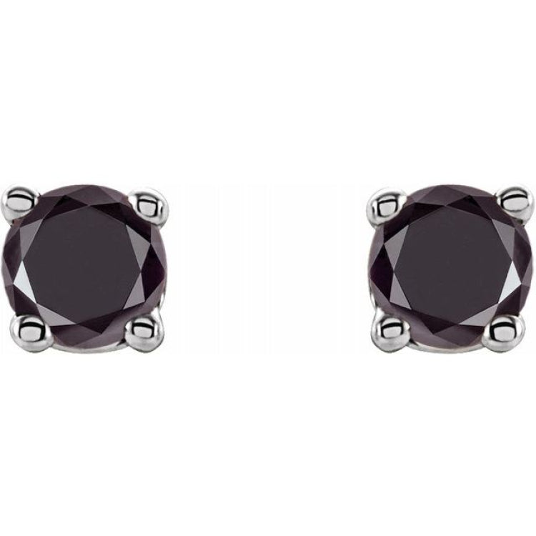14K White Gold 1/5 CTW Natural Black Diamond Earrings