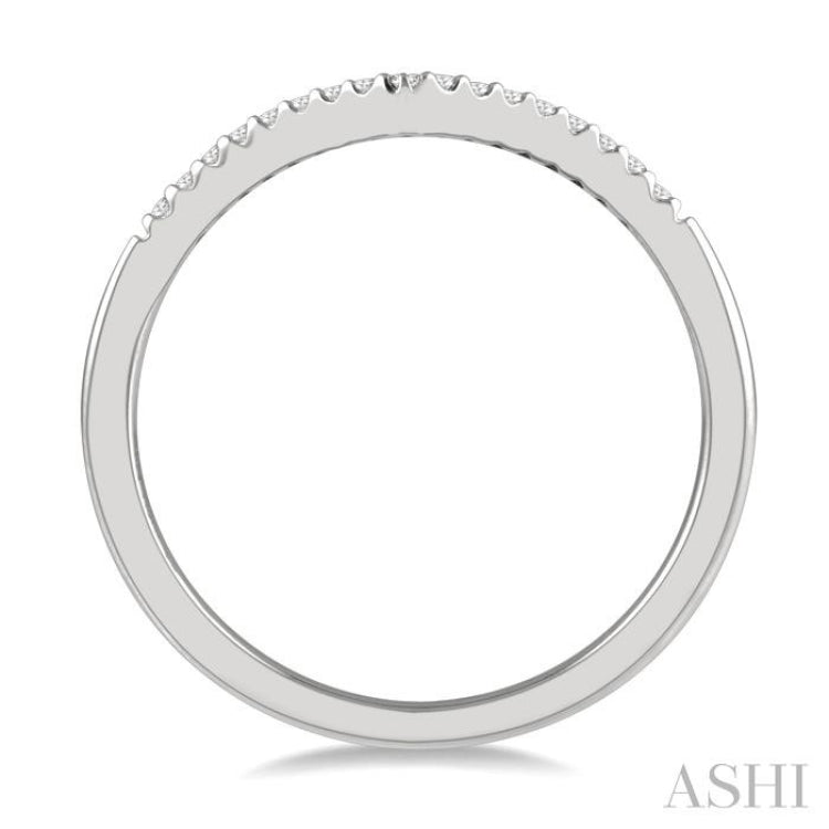 1/10 Ctw Chevron Round Cut Diamond Petite Band in 10K White Gold