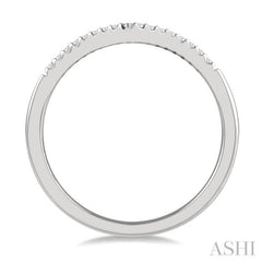 1/10 Ctw Chevron Round Cut Diamond Petite Band in 10K White Gold