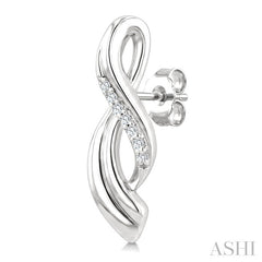 1/20 Ctw Round Cut Diamond Twisted Earrings in Sterling Silver