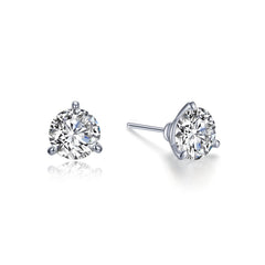 2 CTW 3 Prong Martini Stud Earrings