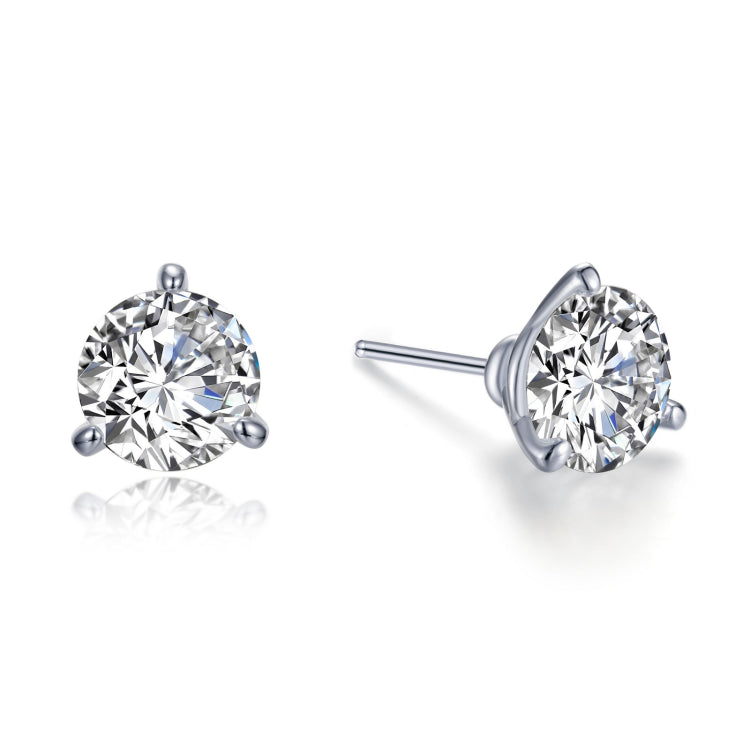 4 CTW 3 Prong Martini Stud Earrings