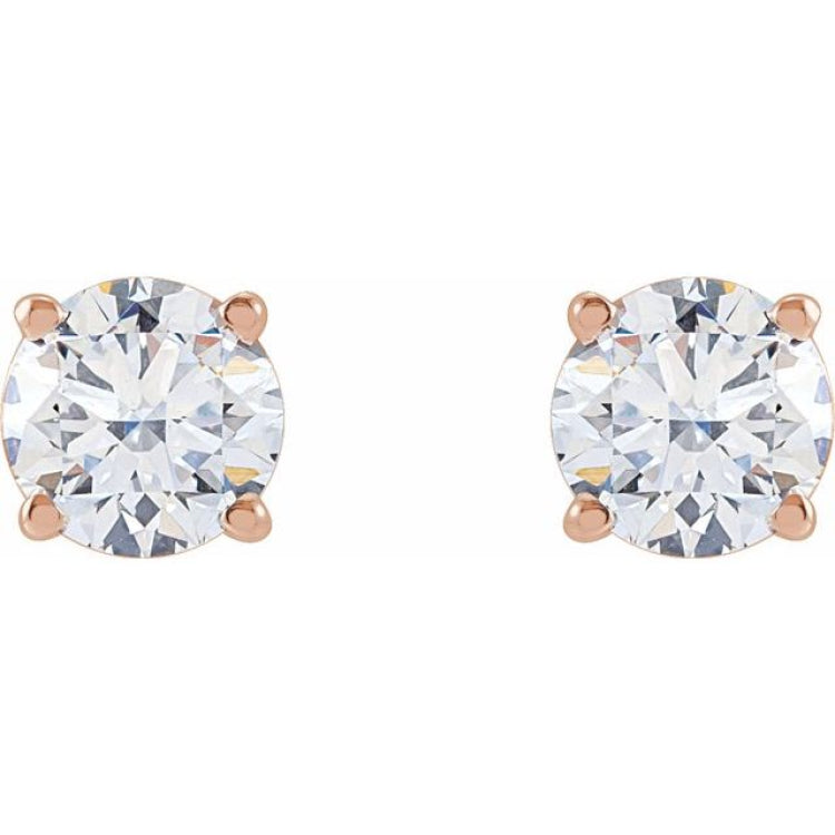 14K Rose Gold 1 CTW Lab-Grown Diamond Earrings