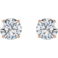14K Rose Gold 1 1/2 CTW Lab-Grown Diamond Earrings