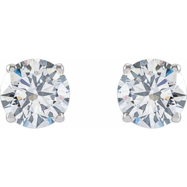 14K White Gold 2 CTW Lab-Grown Diamond Earrings