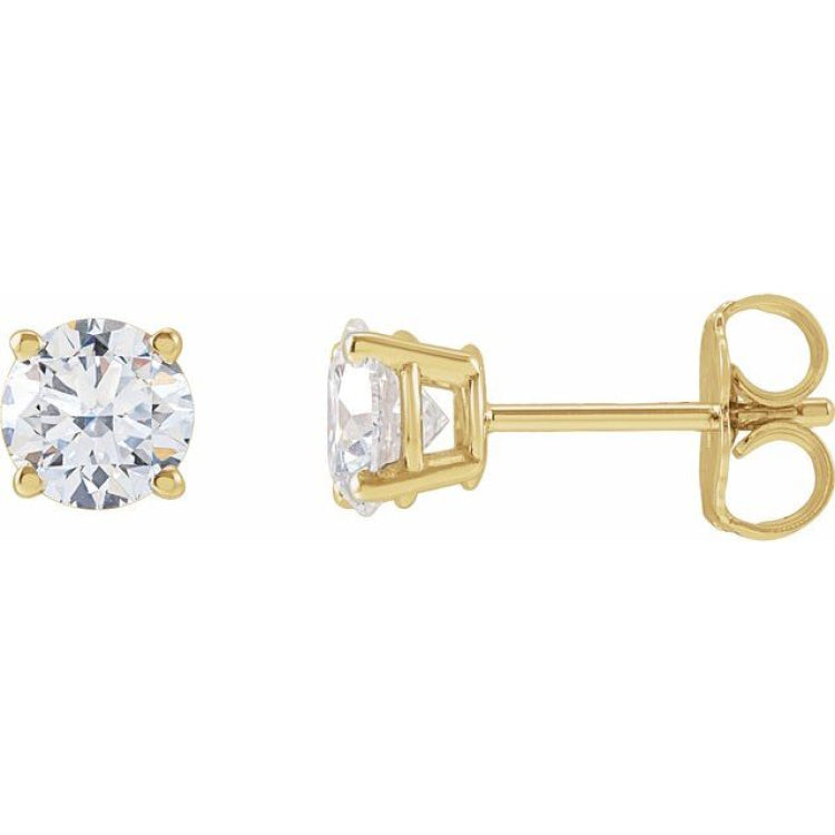 14K Yellow Gold 1 CTW Lab-Grown Diamond Earrings