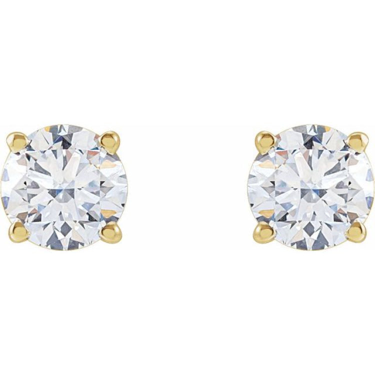 14K Yellow Gold 1 1/4 CTW Lab-Grown Diamond Earrings