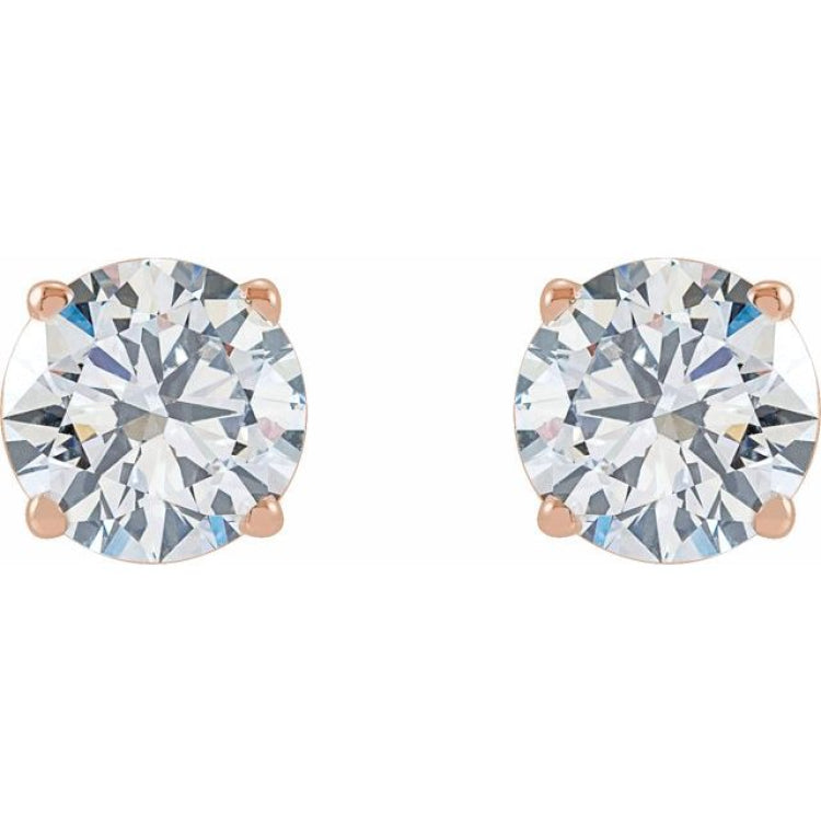 14K Rose Gold 1 1/2 CTW Lab-Grown Diamond Earrings