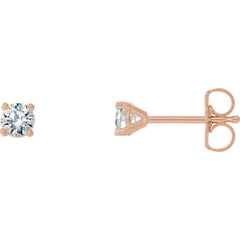 14K Rose Gold 5/8 CTW Lab-Grown Diamond 4-Prong Stud Earrings