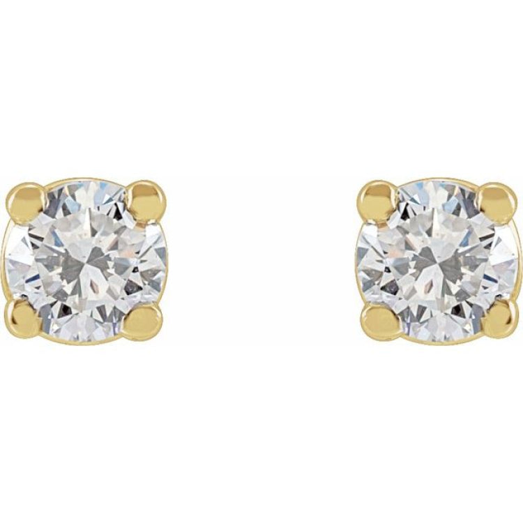14K Yellow Gold 1/8 CTW Lab-Grown Diamond Earrings