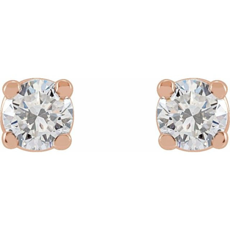 14K Rose Gold 1/8 CTW Lab-Grown Diamond Earrings