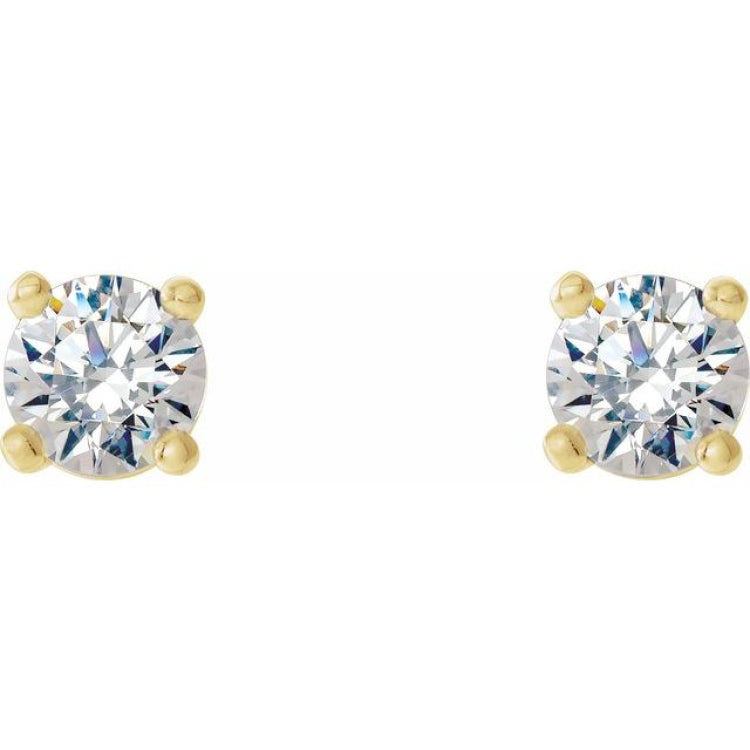 14K Yellow Gold 1/8 CTW Lab-Grown Diamond Stud Earrings