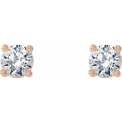 14K Rose Gold 1/8 CTW Lab-Grown Diamond Stud Earrings