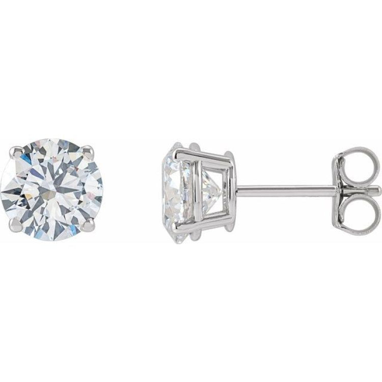 14K White Gold 2 1/2 CTW Lab-Grown White Diamond Earrings