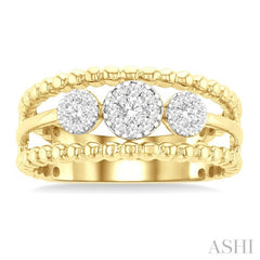 1/4 Ctw Past, Present & Future Lovebright Round CutDiamond Fashion Ring in 14K Yellow and White Gold