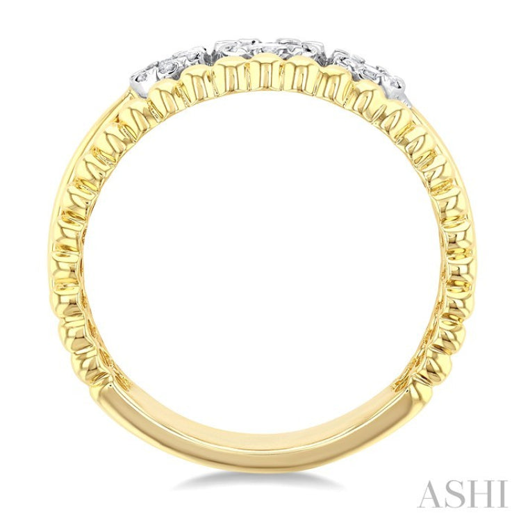 1/4 Ctw Past, Present & Future Lovebright Round CutDiamond Fashion Ring in 14K Yellow and White Gold